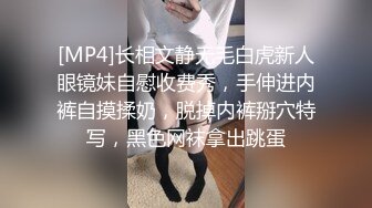 [MP4]长相文静无毛白虎新人眼镜妹自慰收费秀，手伸进内裤自摸揉奶，脱掉内裤掰穴特写，黑色网袜拿出跳蛋